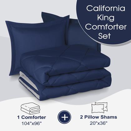 Imagem de Conjunto de edredom Basic Beyond California King Navy Blue