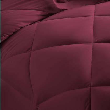 Imagem de Conjunto de edredom CozyLux King Burgundy de 7 peças de cama em uma bolsa
