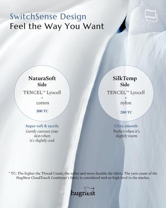 Imagem de Conjunto de edredom HugNest King 229x264 cm, respirável, leve