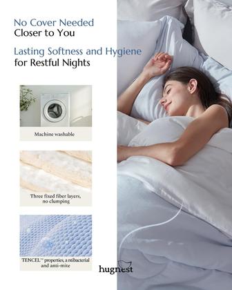 Imagem de Conjunto de edredom HugNest King 229x264 cm, respirável, leve