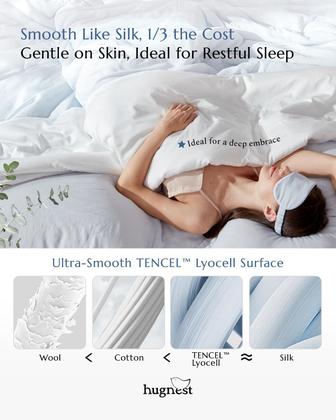 Imagem de Conjunto de edredom HugNest King 229x264 cm, respirável, leve