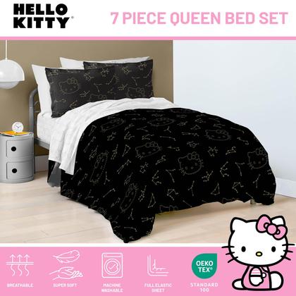 Imagem de Conjunto de edredom Jay Franco Hello Kitty Stars Queen 7 peças