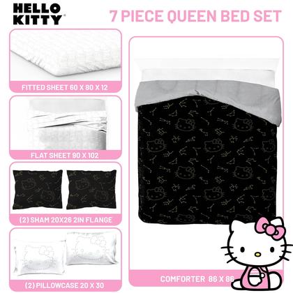 Imagem de Conjunto de edredom Jay Franco Hello Kitty Stars Queen 7 peças