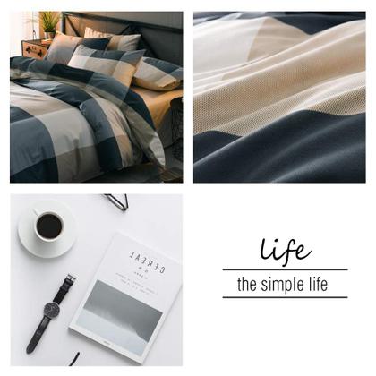 Imagem de Conjunto de edredom mixinni Modern Style Checkered Pattern Queen