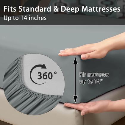 Imagem de Conjunto de edredom Pamnest em tamanho real, listras retrô de meados do século