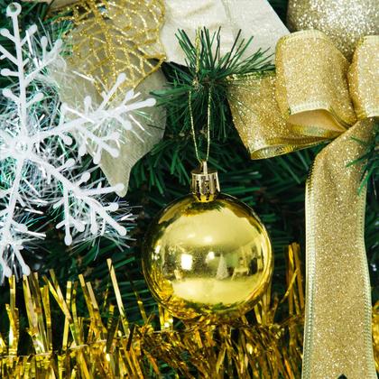 Imagem de Conjunto de enfeites de árvore de Natal Sunnyglade 94 unidades douradas