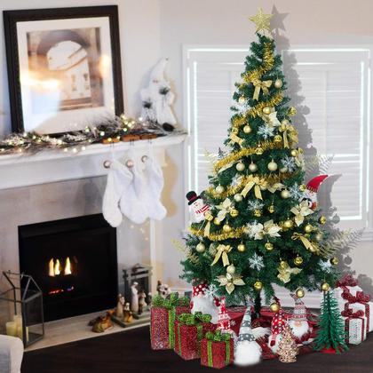 Imagem de Conjunto de enfeites de árvore de Natal Sunnyglade 94 unidades douradas