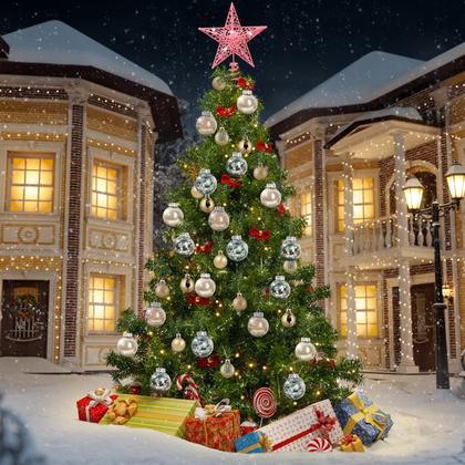 Imagem de Conjunto de enfeites de Natal BBTO Star Balls Tree Baubles 49 unidades