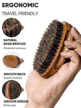 Imagem de Conjunto de Escova e Pente para Barba com Cerdas Naturais de Javali