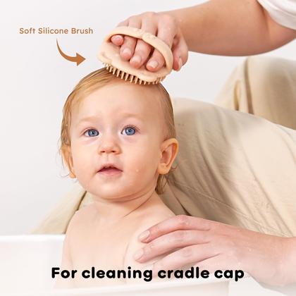 Imagem de Conjunto de escova e pente para bebês Yoofoss Wooden com cabelo de cabra