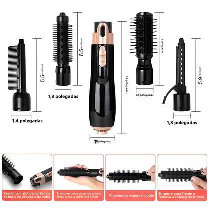 Imagem de Conjunto De Escova Secadora Profissional 4 Em 1 Com Íons Negativos, Secador De Cabelo De Ar Quente