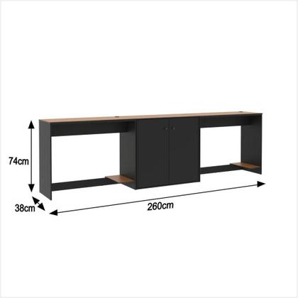 Imagem de Conjunto de Escritório 3 Peças Smart Office 2 Mesas e 1 Aparador Buffet