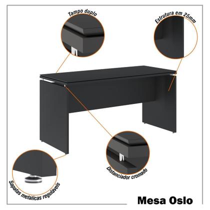 Imagem de Conjunto de Escritório Oslo 2 Peças Mesa e Buffet - ViaNossa