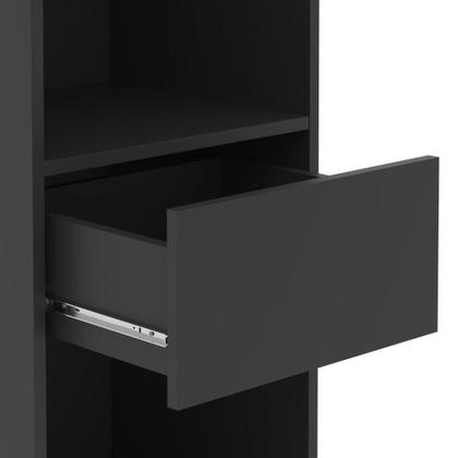 Imagem de Conjunto De Escritório Tech 4 Livreiro 1 Buffet E 5 Mesas 90 - Preto E Cedro Preto E Cedro