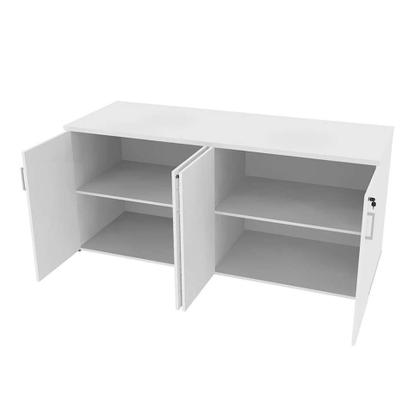 Conjunto de Escrivaninha com Armário de Escritório Tonal 4 PT Branco - Bramov Imagem de Conjunto de Escrivaninha com Armário de Escritório Tonal 4 PT Branco