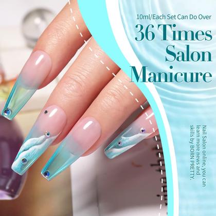 Imagem de Conjunto de esmaltes Born Pretty Jelly Gel Spring Summer 7 ml 6 unidades