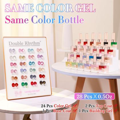 Imagem de Conjunto de esmaltes de gel Double Rhythm, 28 unidades, 15 ml, magnético, olho de gato