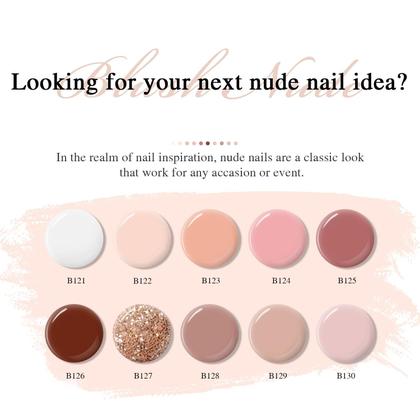 Imagem de Conjunto de esmaltes em gel Beautpal Nude 10 cores com kit inicial