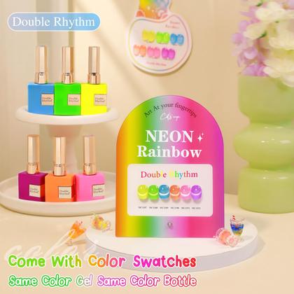 Imagem de Conjunto de esmaltes em gel Double Rhythm Cat Eye 15 mL x 6 Neon