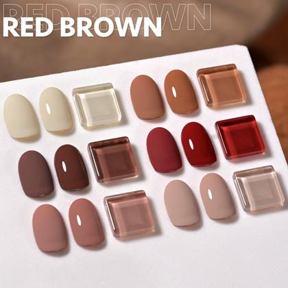 Imagem de Conjunto de Esmaltes em Gel GAOY - 6 Cores (6,5 mL cada) - Vermelho, Marrom, Nude e Branco