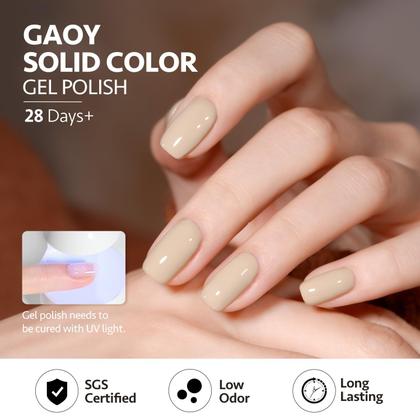 Imagem de Conjunto de Esmaltes em Gel GAOY - 6 Cores (6,5 mL cada) - Vermelho, Marrom, Nude e Branco