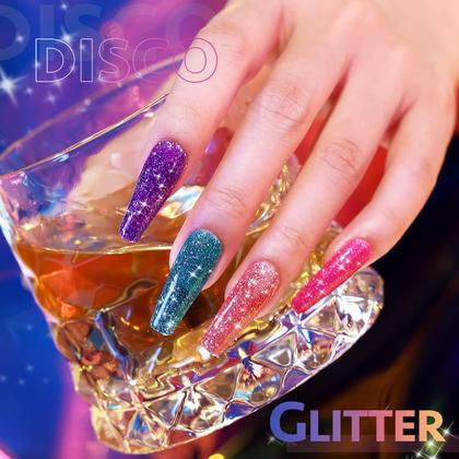 Imagem de Conjunto de Esmaltes em Gel GAOY Disco Glitter - 6 Cores Arco-Íris (7,3ml)