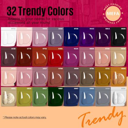 Imagem de Conjunto de Esmaltes em Gel MEFA - 32 Cores (Vermelho, Vinho, Champanhe)
