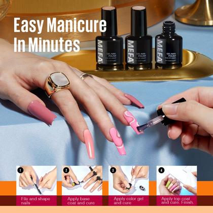 Imagem de Conjunto de Esmaltes em Gel MEFA - 32 Cores (Vermelho, Vinho, Champanhe)