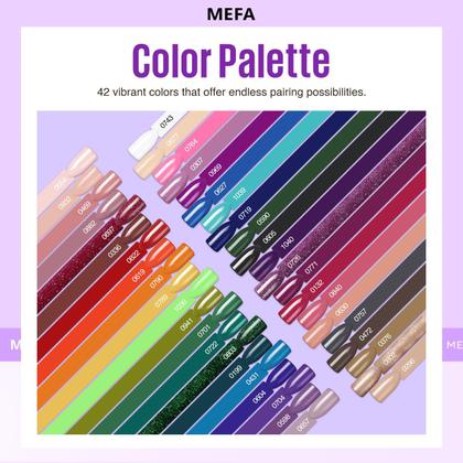 Imagem de Conjunto de Esmaltes em Gel MEFA - 46 Unidades com 42 Cores, Base e Top Coat