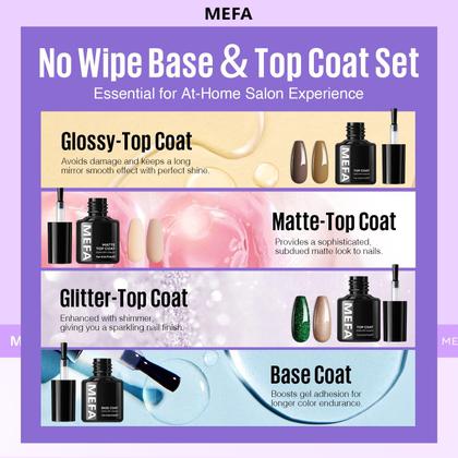 Imagem de Conjunto de Esmaltes em Gel MEFA - 46 Unidades com 42 Cores, Base e Top Coat