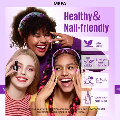 Imagem de Conjunto de Esmaltes em Gel MEFA - 46 Unidades com 42 Cores, Base e Top Coat