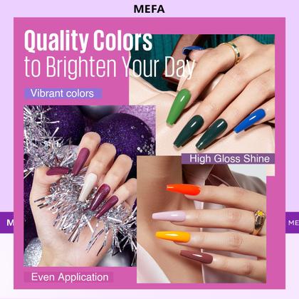 Imagem de Conjunto de Esmaltes em Gel MEFA - 46 Unidades com 42 Cores, Base e Top Coat