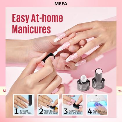 Imagem de Conjunto de Esmaltes em Gel MEFA - 46 Unidades com 42 Cores, Base e Top Coat