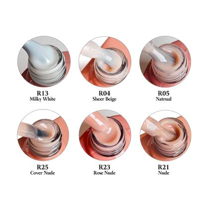 Imagem de Conjunto de esmaltes FZANEST Rubber Base Gel 6 unidades de 7,5 ml com Builder