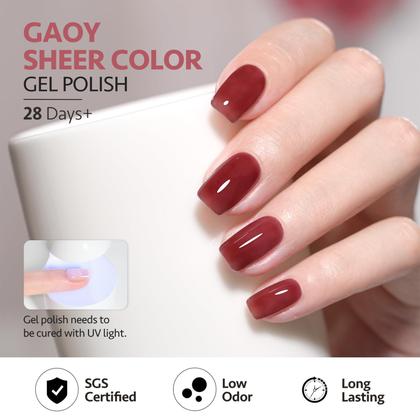 Imagem de Conjunto de esmaltes GAOY Jelly Gel 8 cores translúcidas 7 mL