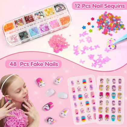 Imagem de Conjunto de esmaltes INNOCHEER Kids para meninas de 4 a 12 anos com acessórios