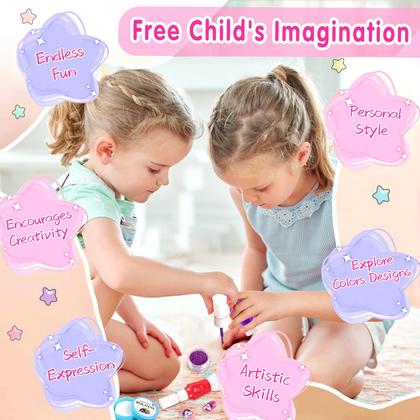 Imagem de Conjunto de esmaltes INNOCHEER Kids para meninas de 4 a 12 anos com acessórios