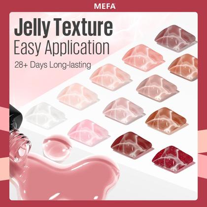 Imagem de Conjunto de Esmaltes MEFA Jelly Gel - 12 Cores Vibrantes