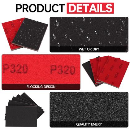 Imagem de Conjunto de esponjas de lixar Shineboc 320 Grit 20 unidades 8 x 10 cm