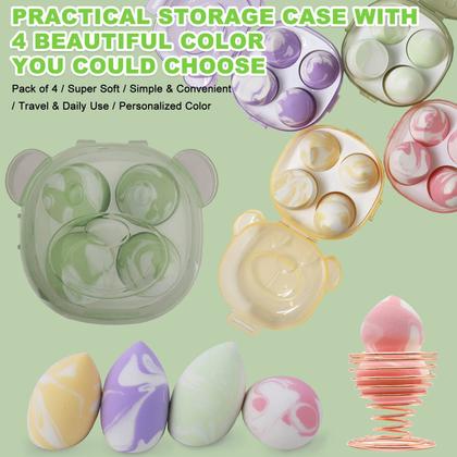 Imagem de Conjunto de esponjas de maquiagem Coieaa Foundation Blending, 4 unidades com estojo