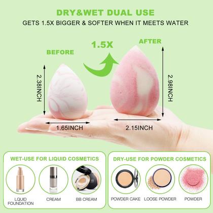 Imagem de Conjunto de esponjas de maquiagem Coieaa Foundation Blending, 4 unidades com estojo