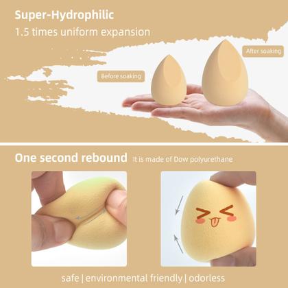 Imagem de Conjunto de esponjas de maquiagem COSTICA Beauty Blender 4 unidades com caixa de armazenamento