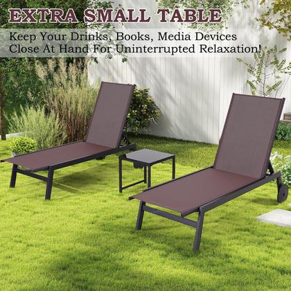 Imagem de Conjunto de espreguiçadeira EROMMY ajustável à prova d'água ao ar livre, 2 peças