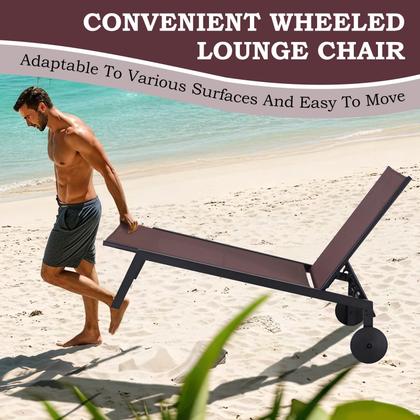 Imagem de Conjunto de espreguiçadeira EROMMY ajustável à prova d'água ao ar livre, 2 peças