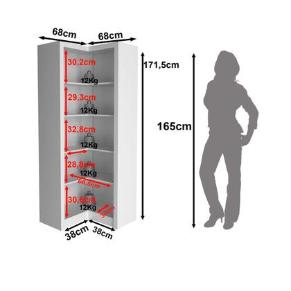Imagem de Conjunto de Estante de Canto com Armário 2 Portas Office Branco