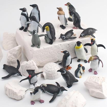 Imagem de Conjunto de estatuetas BRETOYIN Arctic Penguin com iglu, 21 unidades