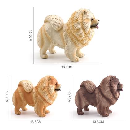 Imagem de Conjunto de estatuetas Chow Chow Dog, 3 peças de brinquedo infantil realista em PVC