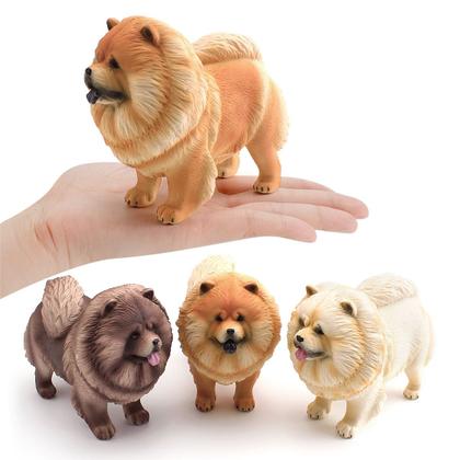 Imagem de Conjunto de estatuetas Chow Chow Dog, 3 peças de brinquedo infantil realista em PVC