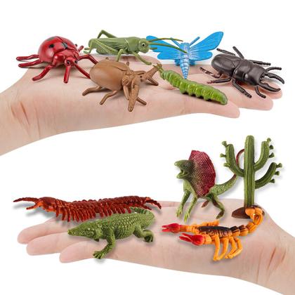 Imagem de Conjunto de estatuetas de insetos e répteis em miniatura, 20 peças de animais em PVC