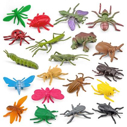 Imagem de Conjunto de estatuetas de insetos e répteis em miniatura, 20 peças de animais em PVC